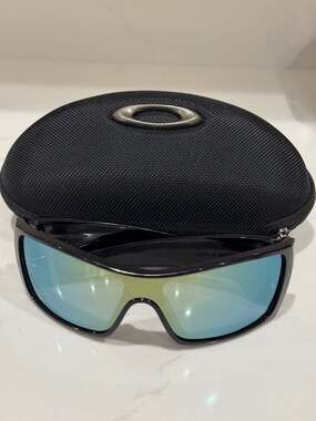 Oakley Batwolf Sunglasses Black Frame with Blue Mirror Lenses